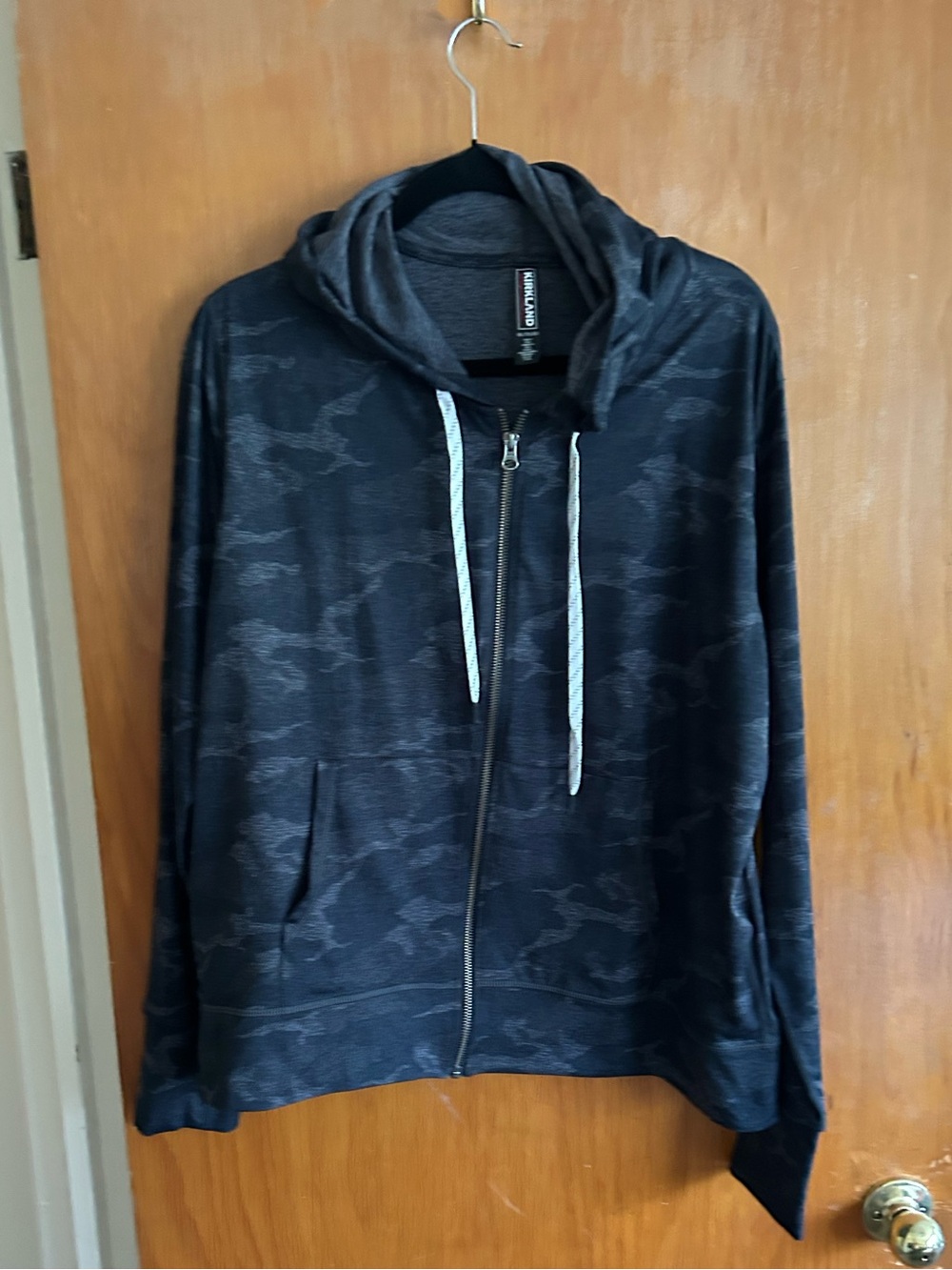 Kirkland Signature Dark Heather Gray jacket with Drawstring